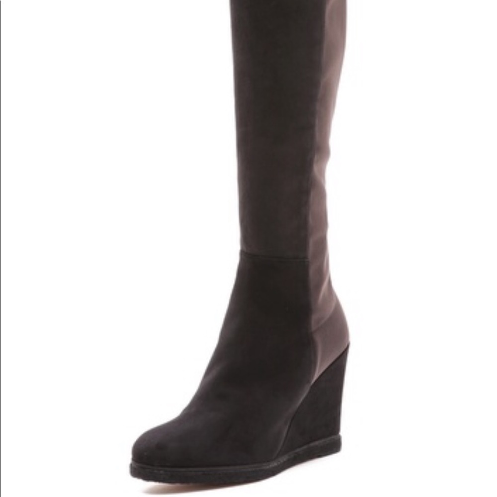 Stuart Weitzman Bordeaux over the knee suede boots